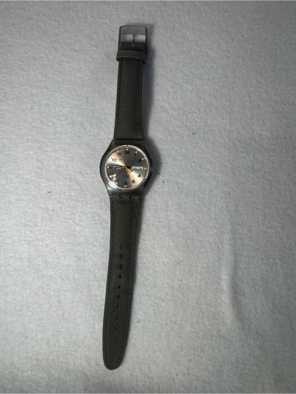 Vintage Swatch Swiss Day-Date Watch w/ Original Fabric Strap